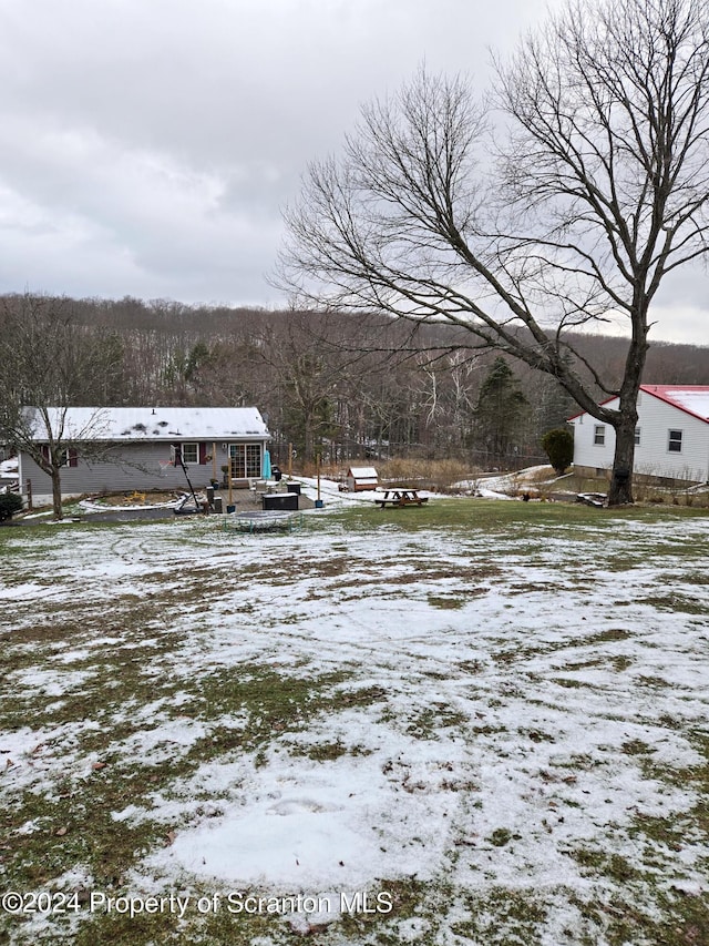 view of snowy yard