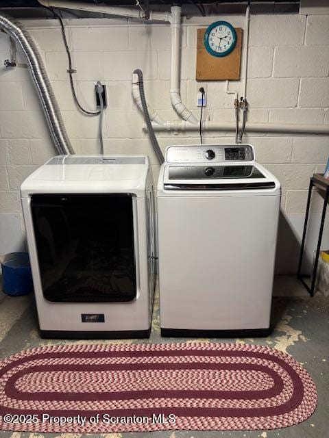 laundry room with washing machine and dryer