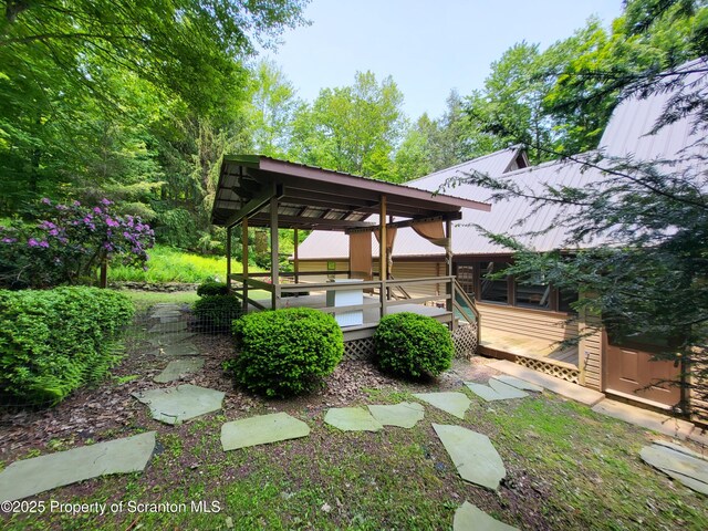 1445 Heart Lake Rd, Scott Twp, PA 18433 - view of yard with a deck