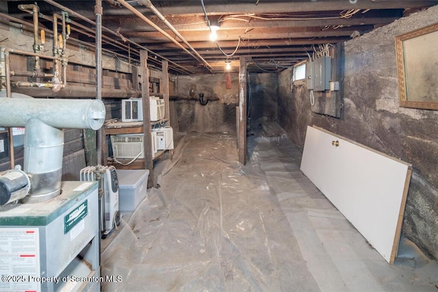 basement with electric panel