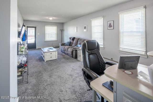 view of carpeted office