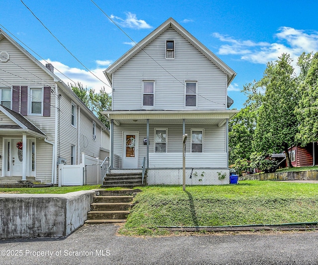 445 Leggett St, Scranton, PA 18508 - american foursquare style home with covered porch