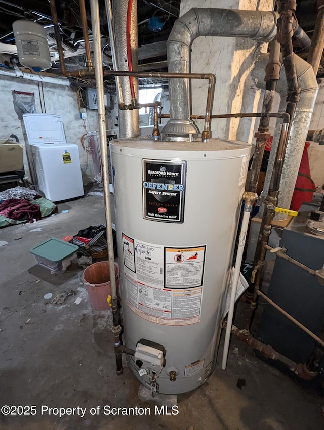 utility room with washer / dryer and gas water heater