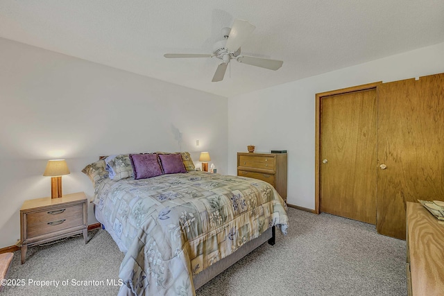 582 Lakeview Dr W, Lake Ariel, PA 18436 - bedroom featuring light carpet, ceiling fan, and baseboards