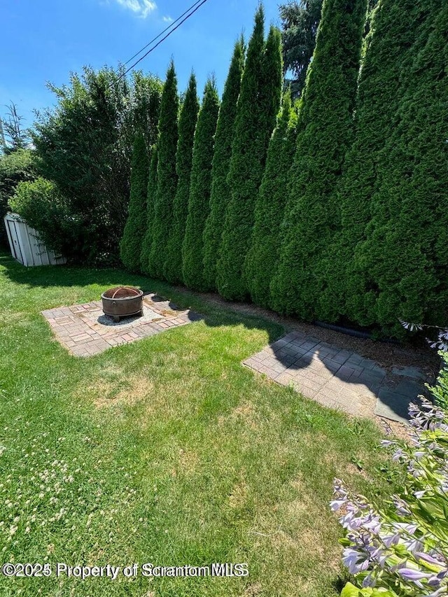 506 N Sumner Ave, Scranton, PA 18504 - view of green lawn featuring an outdoor fire pit