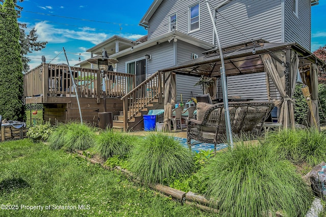 506 N Sumner Ave, Scranton, PA 18504 - view of side of home with a gazebo, a wooden deck, and stairway