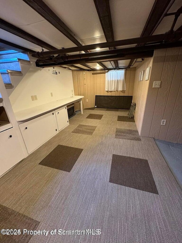 506 N Sumner Ave, Scranton, PA 18504 - misc room with carpet flooring and wood walls