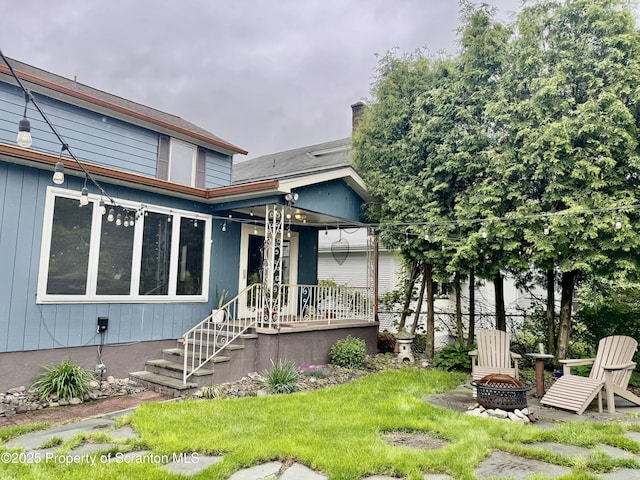 918 Hemlock St, Scranton, PA 18505 - view of front facade featuring an outdoor fire pit