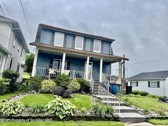 918 Hemlock St, Scranton, PA 18505 - view of front facade with covered porch and stairs