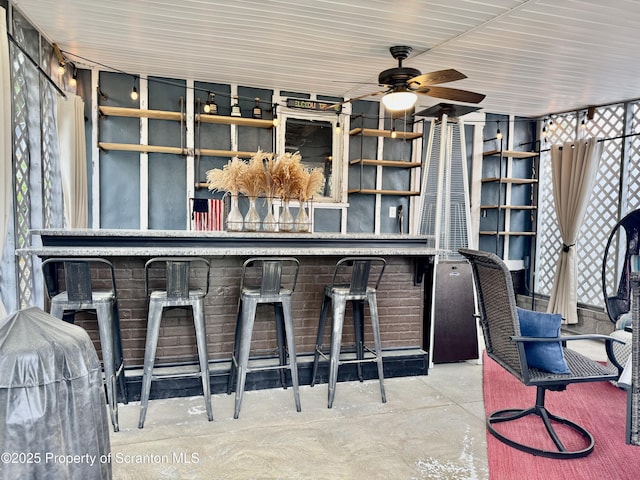 918 Hemlock St, Scranton, PA 18505 - view of patio / terrace with exterior bar and ceiling fan