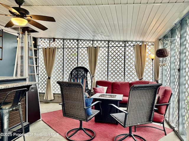 918 Hemlock St, Scranton, PA 18505 - view of patio / terrace featuring an outdoor fire pit and ceiling fan