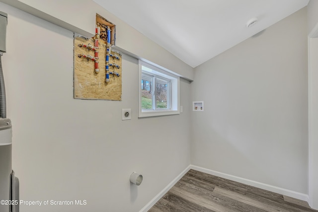 14 Maiden Ln, Susquehanna, PA 18847 - washroom with washer hookup, electric dryer hookup, wood finished floors, and baseboards