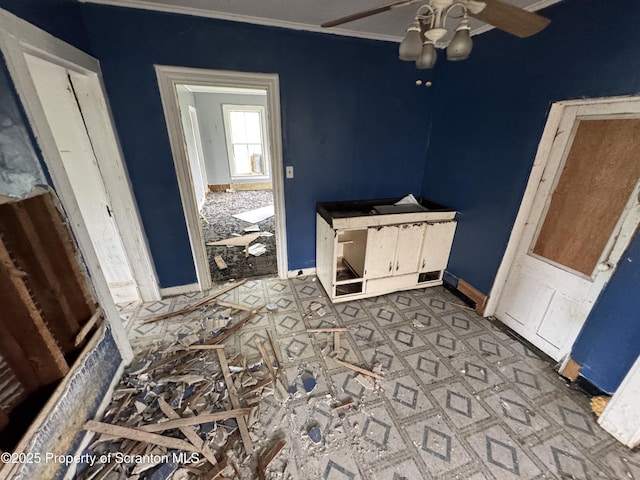 11269 State Route 29, Montrose, PA 18801 - interior space featuring ceiling fan and ornamental molding