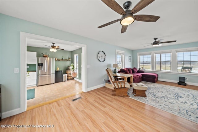 living room with wood-type flooring