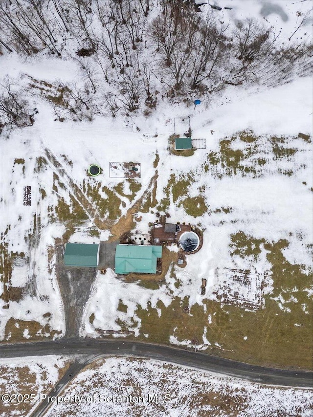 view of snowy aerial view