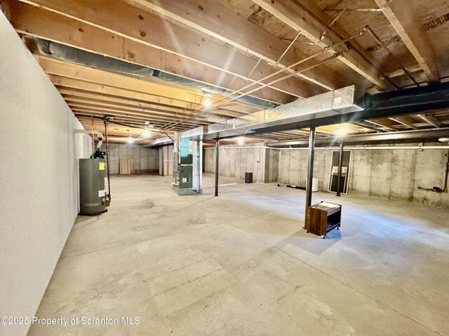 13 Forest Glen Dr, Scranton, PA 18504 - unfinished below grade area featuring gas water heater and heating unit