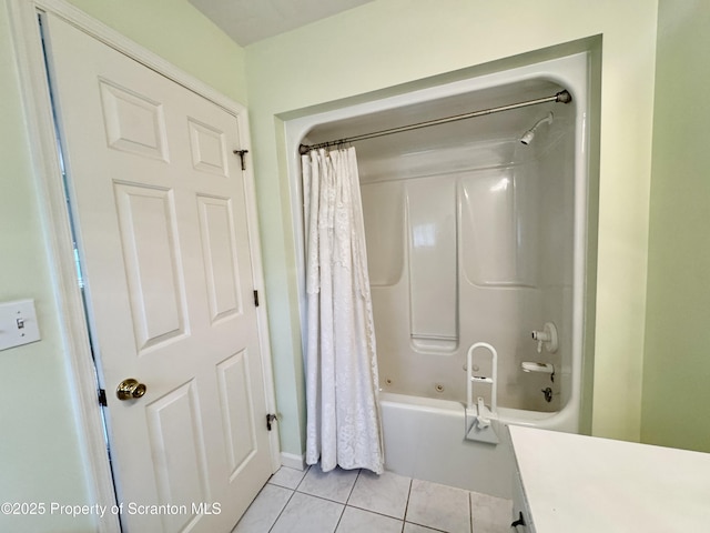 13 Forest Glen Dr, Scranton, PA 18504 - bathroom featuring shower / bath combination with curtain, tile patterned flooring, and vanity