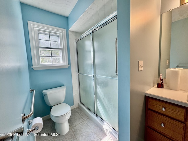 13 Forest Glen Dr, Scranton, PA 18504 - bathroom with vanity, a shower stall, and tile patterned flooring