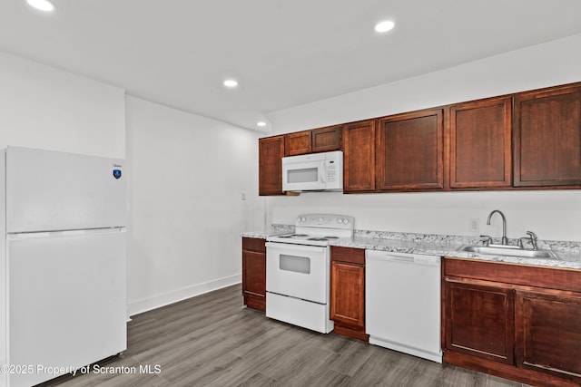 37 Goeringer Ave, Hanover Twp, PA 18706 - kitchen with white appliances, recessed lighting, a sink, and wood finished floors