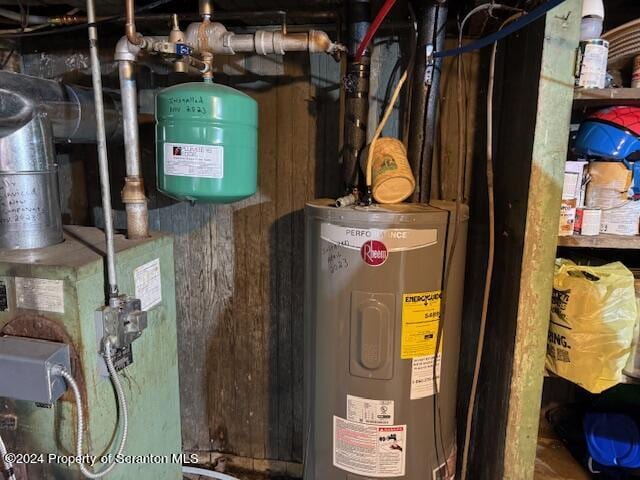 utility room featuring water heater