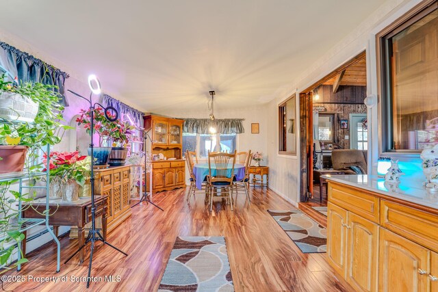 125 Frances Ln, Greentown, PA 18426 - dining area with a chandelier and light wood-style floors