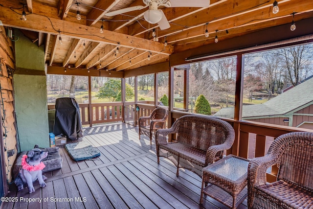 125 Frances Ln, Greentown, PA 18426 - sunroom featuring a ceiling fan