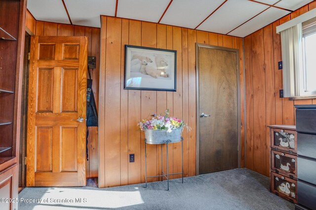 125 Frances Ln, Greentown, PA 18426 - carpeted entrance foyer featuring wooden walls