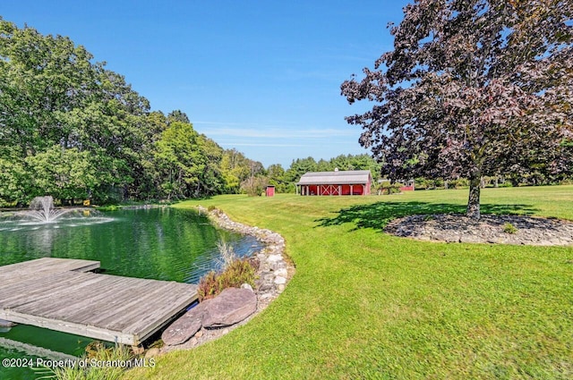 exterior space featuring a water view