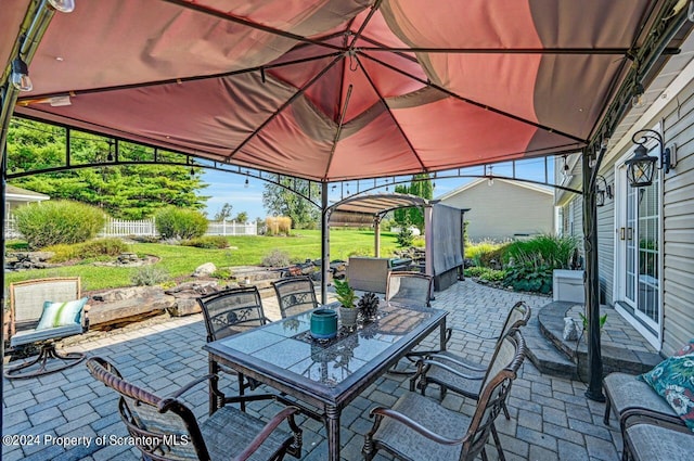 view of patio with a gazebo