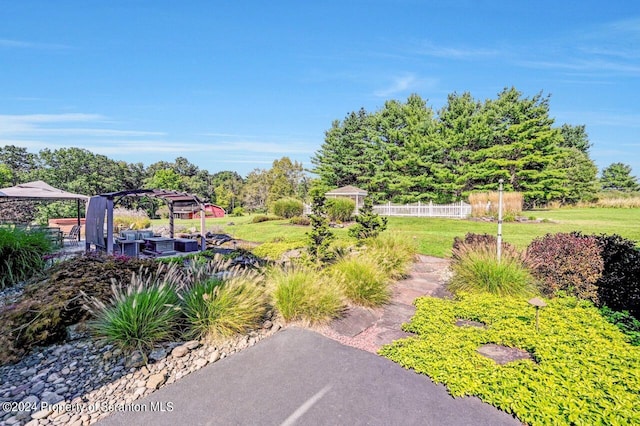 view of yard featuring a gazebo