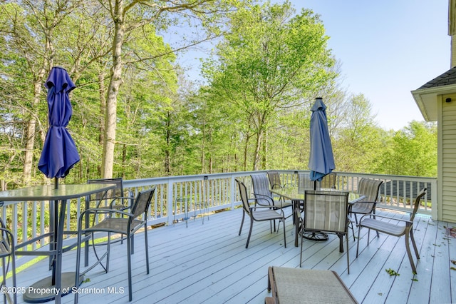 157 Mcesther Dr Unit L 31, Covington Twp, PA 18424 - wooden deck with outdoor dining space