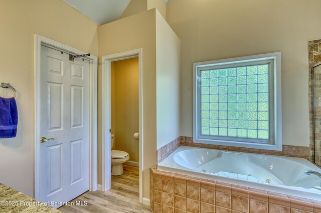 157 Mcesther Dr Unit L 31, Covington Twp, PA 18424 - full bath with healthy amount of natural light, a tub with jets, and wood finished floors
