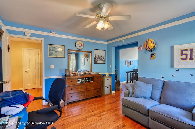 157 Mcesther Dr Unit L 31, Covington Twp, PA 18424 - office space featuring ceiling fan and light wood-style floors