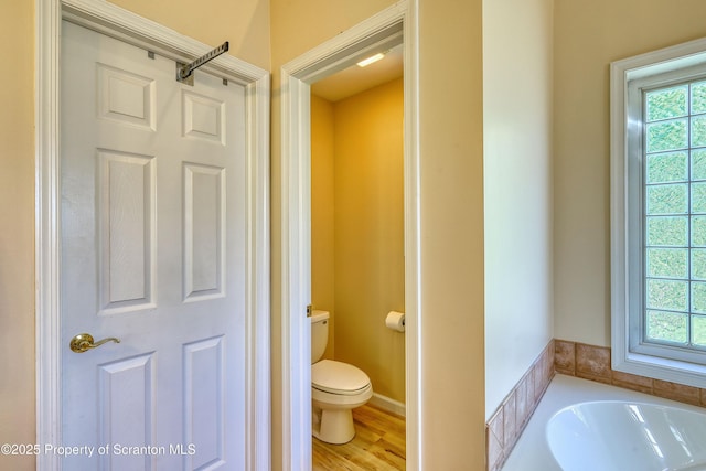 157 Mcesther Dr Unit L 31, Covington Twp, PA 18424 - bathroom with healthy amount of natural light, a garden tub, and wood finished floors