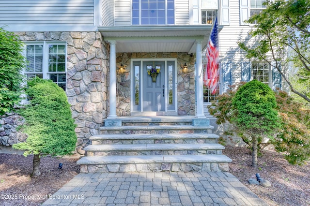 157 Mcesther Dr Unit L 31, Covington Twp, PA 18424 - entrance to property featuring stone siding