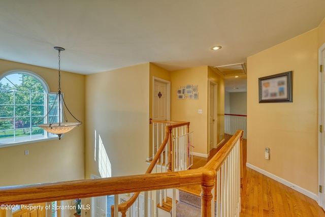 157 Mcesther Dr Unit L 31, Covington Twp, PA 18424 - hall with an upstairs landing, light wood-type flooring, and recessed lighting
