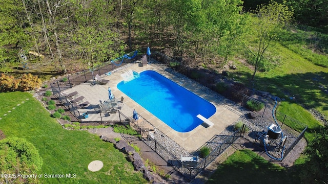 157 Mcesther Dr Unit L 31, Covington Twp, PA 18424 - view of pool with a patio and a diving board