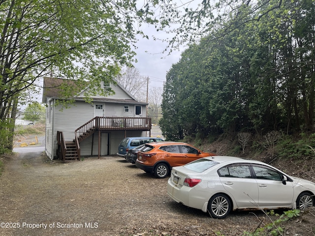 1034 Plane St, Avoca, PA 18641 - exterior space with stairs and a wooden deck