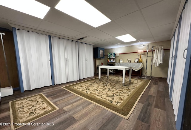 1747 Monsey Ave, Scranton, PA 18509 - office area with a drop ceiling and dark wood finished floors