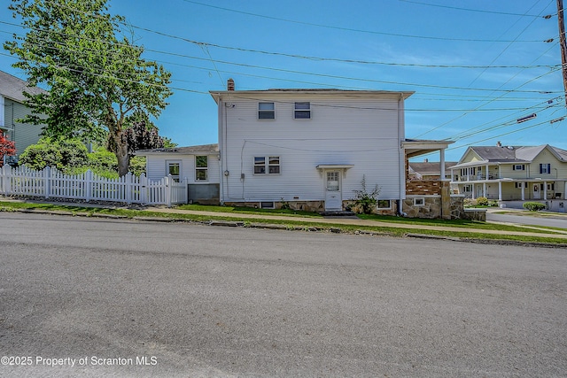 201 Franklin St, Dunmore, PA 18512 - view of front of house with a chimney