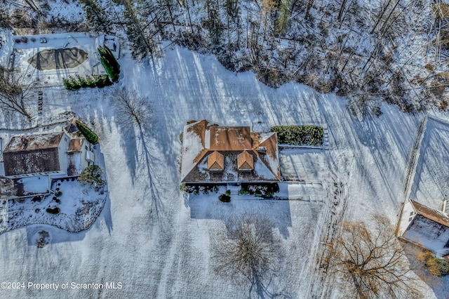 view of snowy aerial view