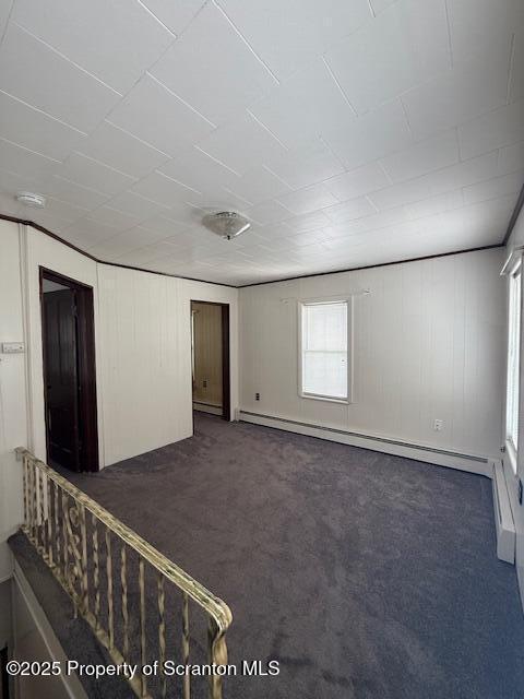 554 Back St, Scranton, PA 18504 - spare room with carpet flooring, a baseboard heating unit, and a smoke detector