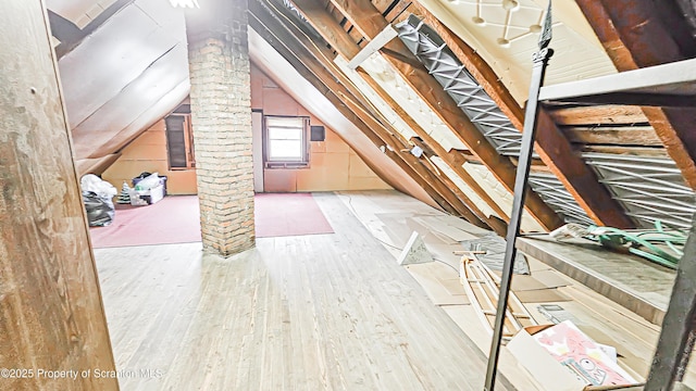 view of unfinished attic