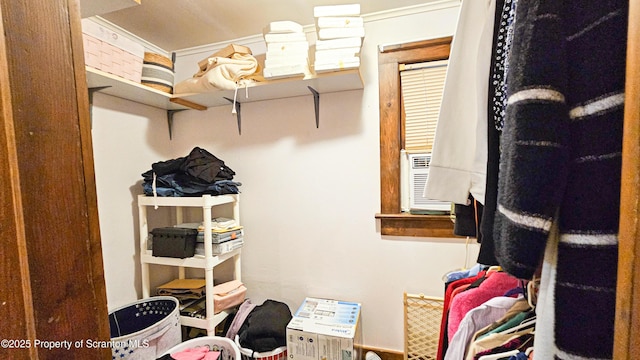 walk in closet featuring cooling unit