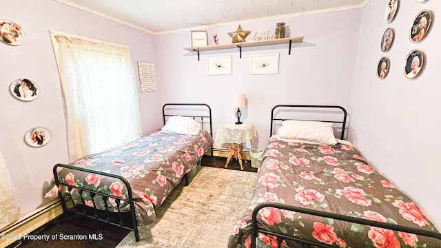 bedroom featuring crown molding