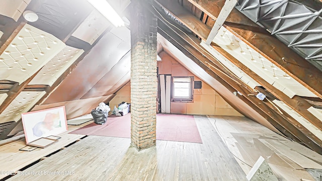 view of unfinished attic