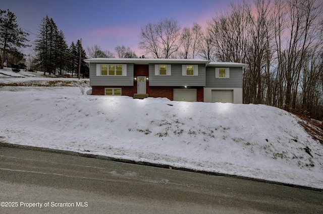 bi-level home with a garage