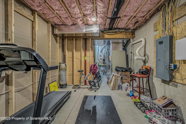1612 Whitetail Run, Moscow, PA 18444 - workout area with electric panel