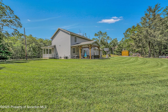 1612 Whitetail Run, Moscow, PA 18444 - back of property featuring a yard and a gazebo
