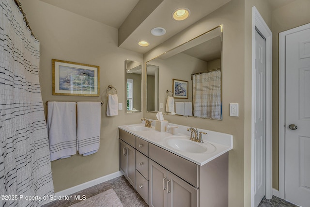 1612 Whitetail Run, Moscow, PA 18444 - full bath with double vanity and recessed lighting